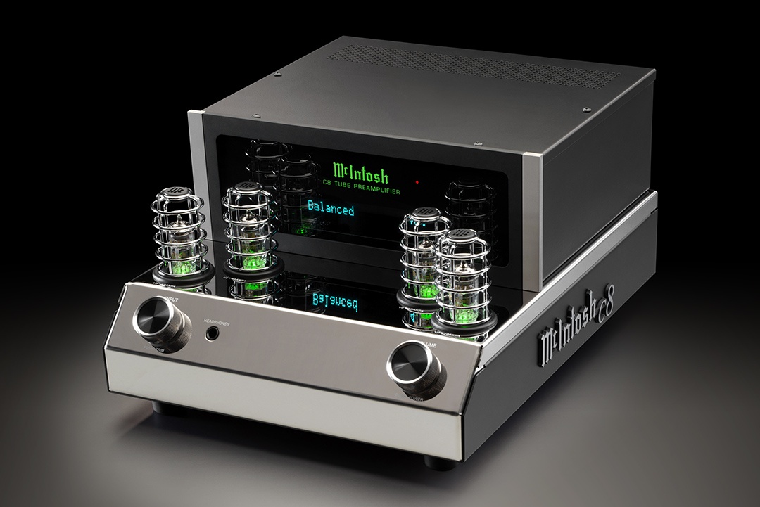 McIntosh launches McIntosh MC830 mono amplifier and C8 preamplifier 8 C8 Angle background 1