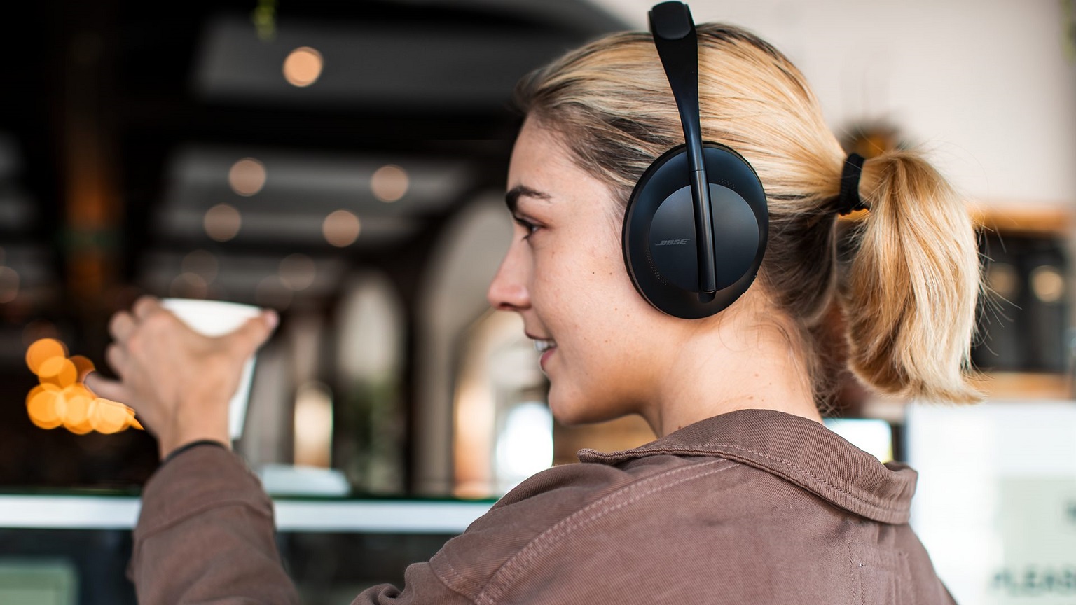Bose Noise Canceling Headphones 700 on head Bose Noise Canceling Headphones 700 on head