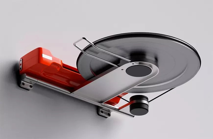 Disco Volante – Wall-mounted turntable concept by Oskar Olsson