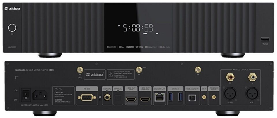 Zidoo UHD8000: New player with 8K picture, Amlogic S928X-K processor and two disk slots 8 Media player-streamer Zidoo UHD8000