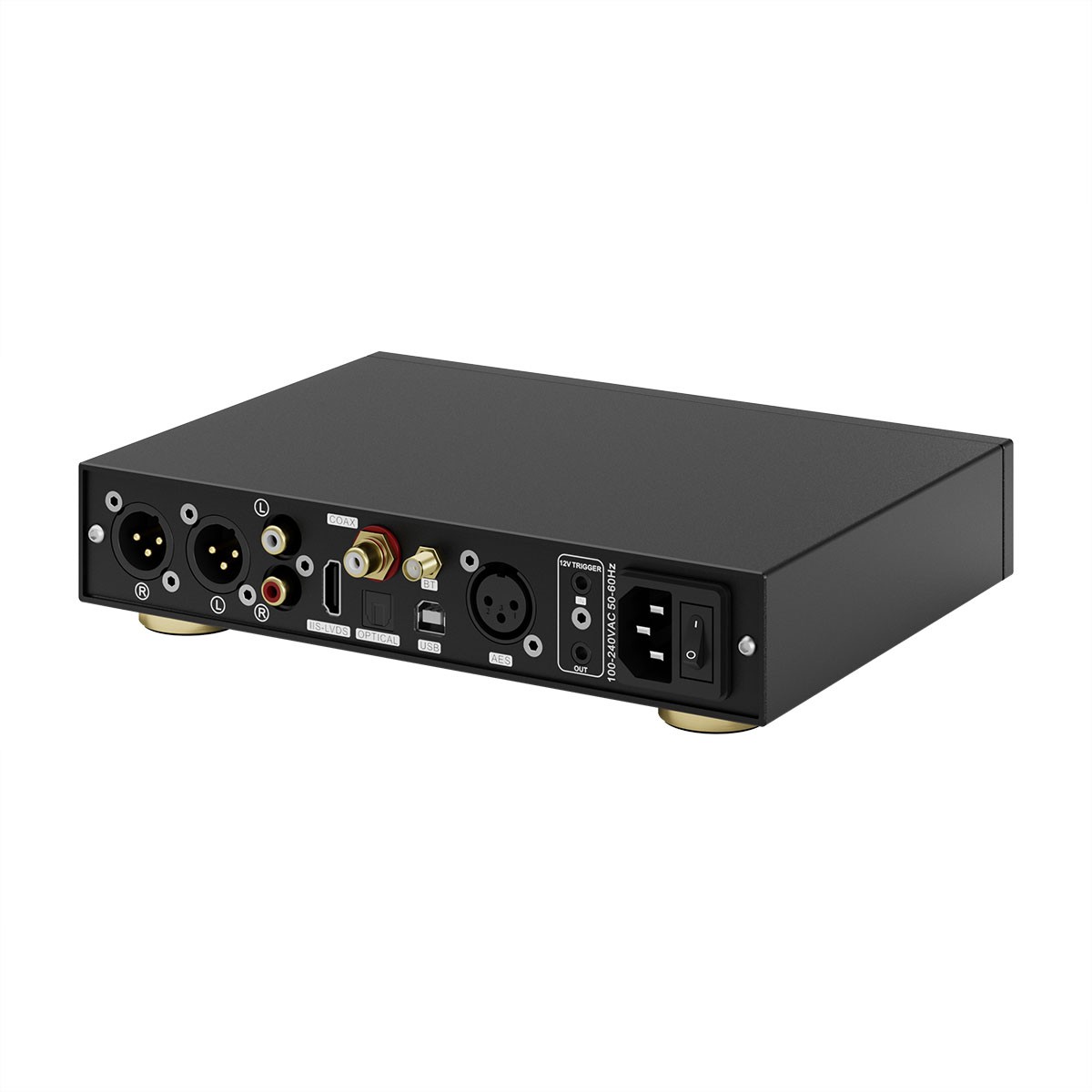 TOPPING Centaurus: New R2R DAC developed in collaboration with HOLO Audio 9 Centaurus supports both balanced (XLR) and unbalanced (RCA) outputs with switchable voltage levels (XLR 4V / 5V, RCA 2V / 2.5V), providing flexibility for different usage scenarios.