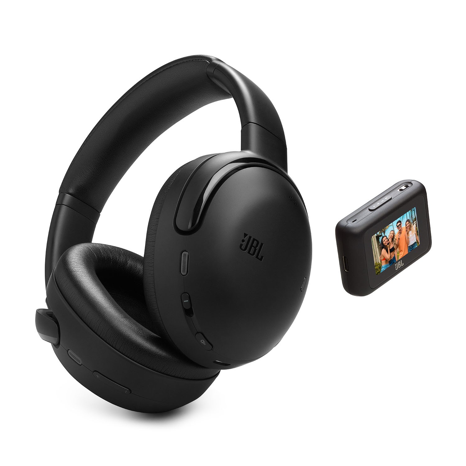 JBL Tour One M3 SMART TX: Wireless Hi-Fi with a Smart Transmitter Twist 9 Here you get real hi-fi and a wealth of smart features, including superb call quality and wireless dongle with touchscreen. 40 hours of battery life.