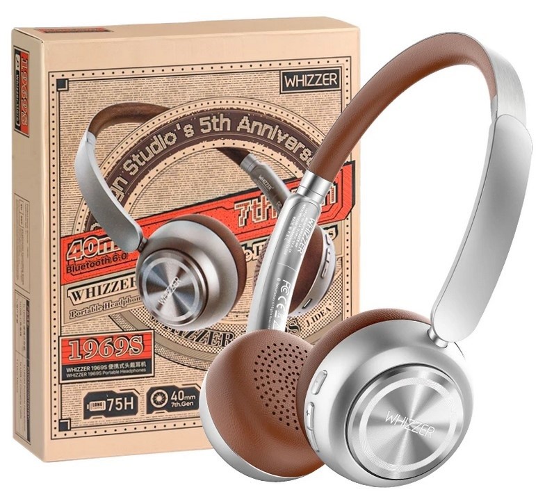 Whizzer 1969S Go All Day and Then Some: Ultra-Light Wireless Headphones with 75+ Hour Battery 10 Bluetooth 6.0 optimizes power consumption and improves connection stability, while the parallel operation of the MultiAcceler 2.7 algorithm reduces latency to a level noticeable in games and video playback.