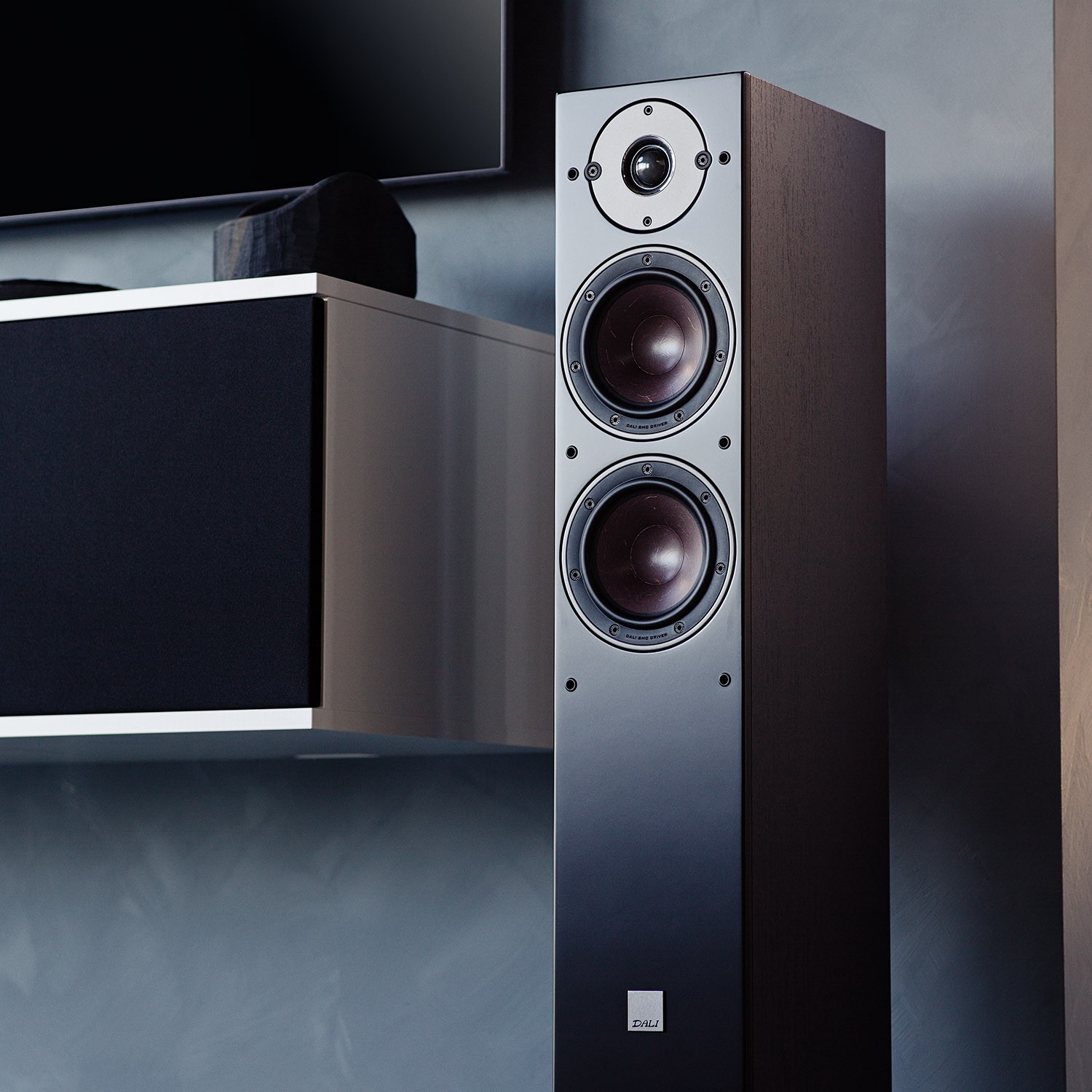 DALI OBERON 5: Slim Floorstanding Speakers with Big Hi-Fi Sound 10 The bass/midrange drivers in OBERON feature a simplified version of DALI's revolutionary and patented "Linear Drive" SMC magnet system, which was originally used in the top-of-the-range EPICON series and later redesigned for RUBICON and OPTICON.