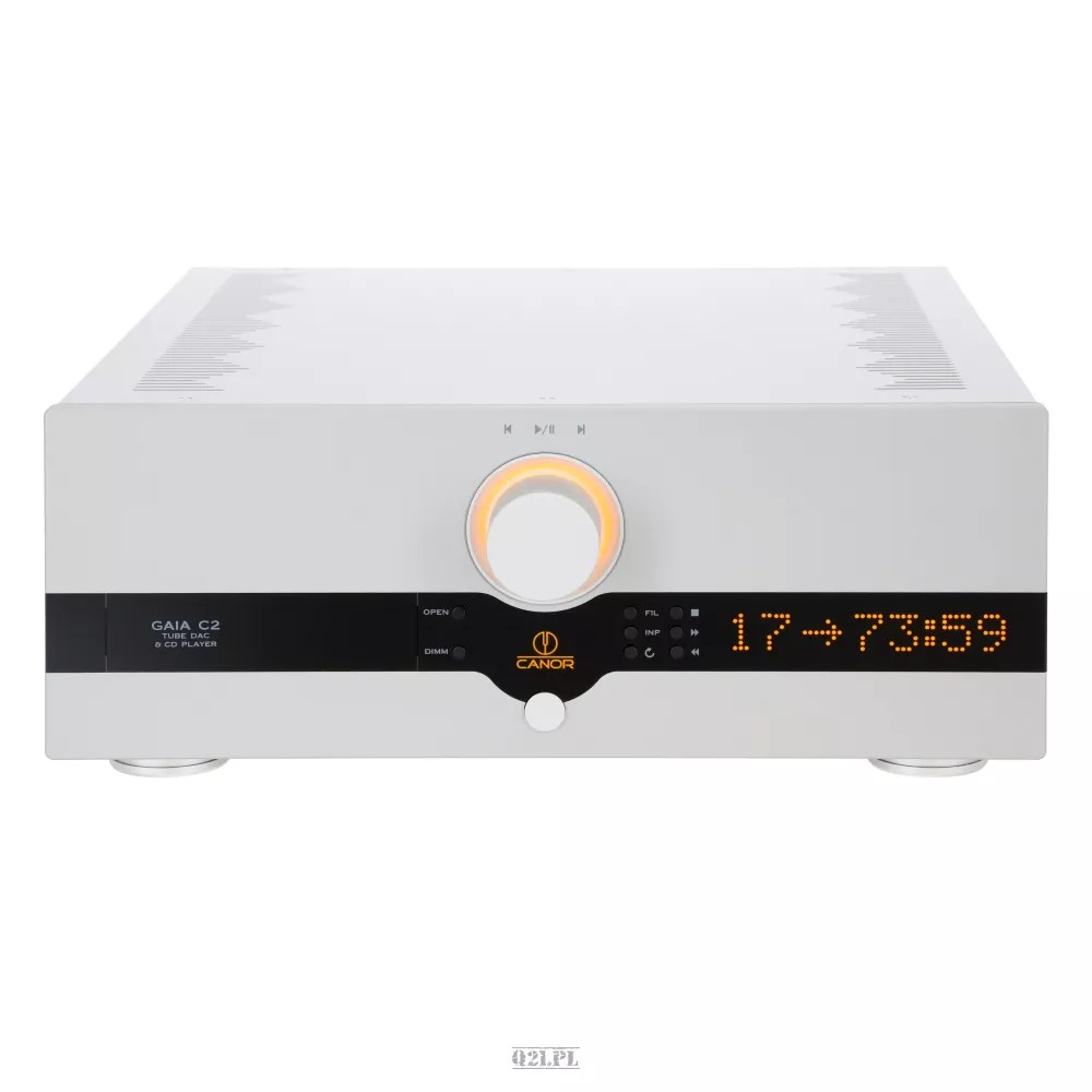 Canor Gaia C2: High-End Tube DAC and CD Player in One 12 The device measures 435 × 176 × 484 mm (W×H×D) and weighs 18 kilograms net, according to the manufacturer.