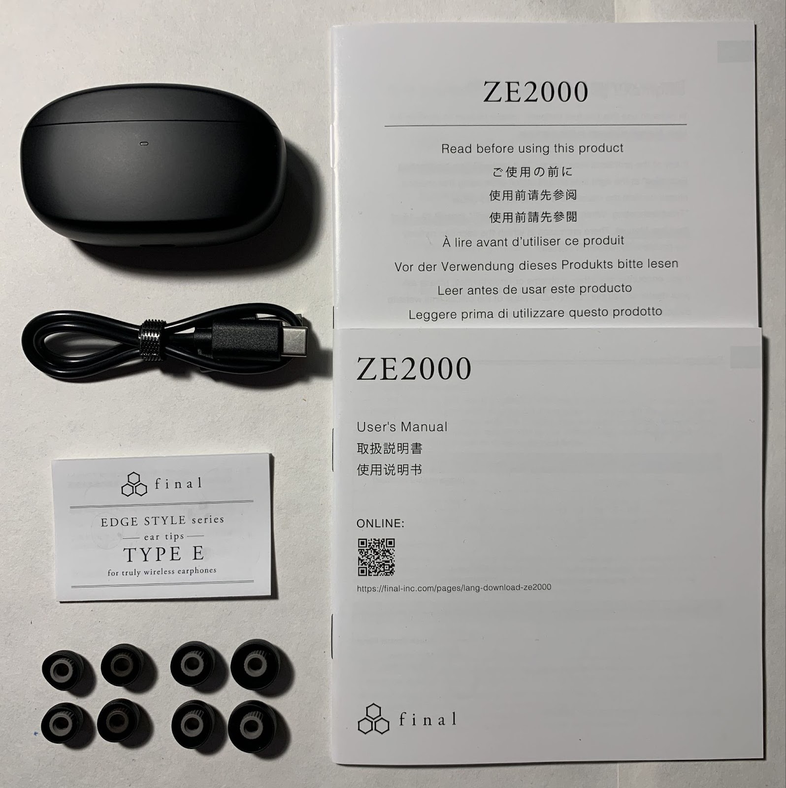 Final Audio ZE2000 Review: Japanese Tuning in a Budget Wireless Earbud 9 The Final Audio ZE2000 headphones come in a medium-sized box, white in color, with gray and red elements. We see an image of the headphones, on the top left there is the company logo. At the bottom in red it says that these are honest wireless headphones for audio enthusiasts.