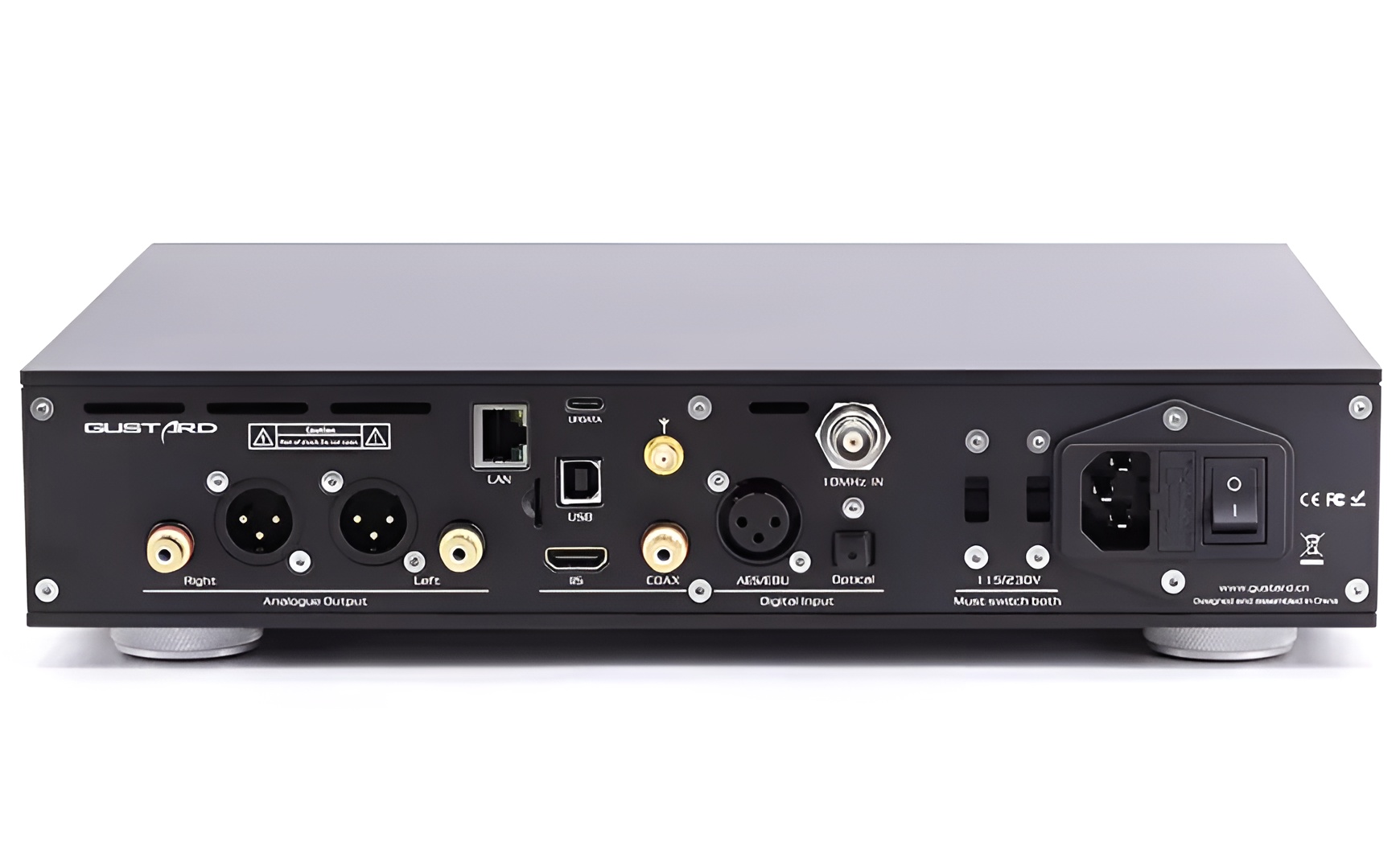 Gustard R26 II: High-End R2R DAC with Built-In Streamer 10 The hardware upgrade is complemented by a new Network Bridge with expanded streaming capabilities via Roon Bridge, AirPlay, UPnP, Spotify, and NAA. Furthermore, the Gustard R26II supports native 1-bit DSD processing, delivering pure and natural sound.