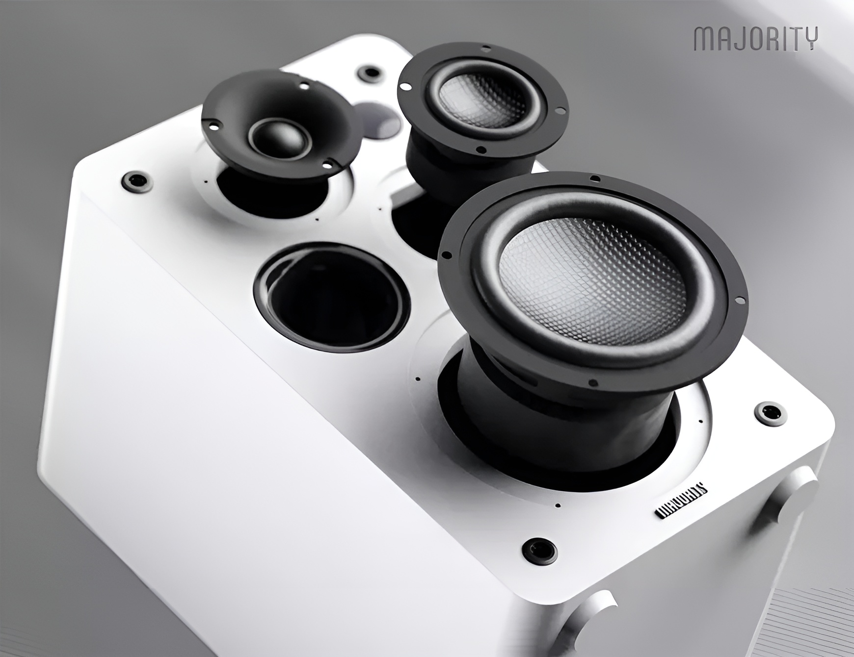 Majority D100X: Wireless Speakers, Entry Level Price, Full System Performance 10 Carbon fiber driver cones in the Majority D100X designed for improved clarity and controlled bass
